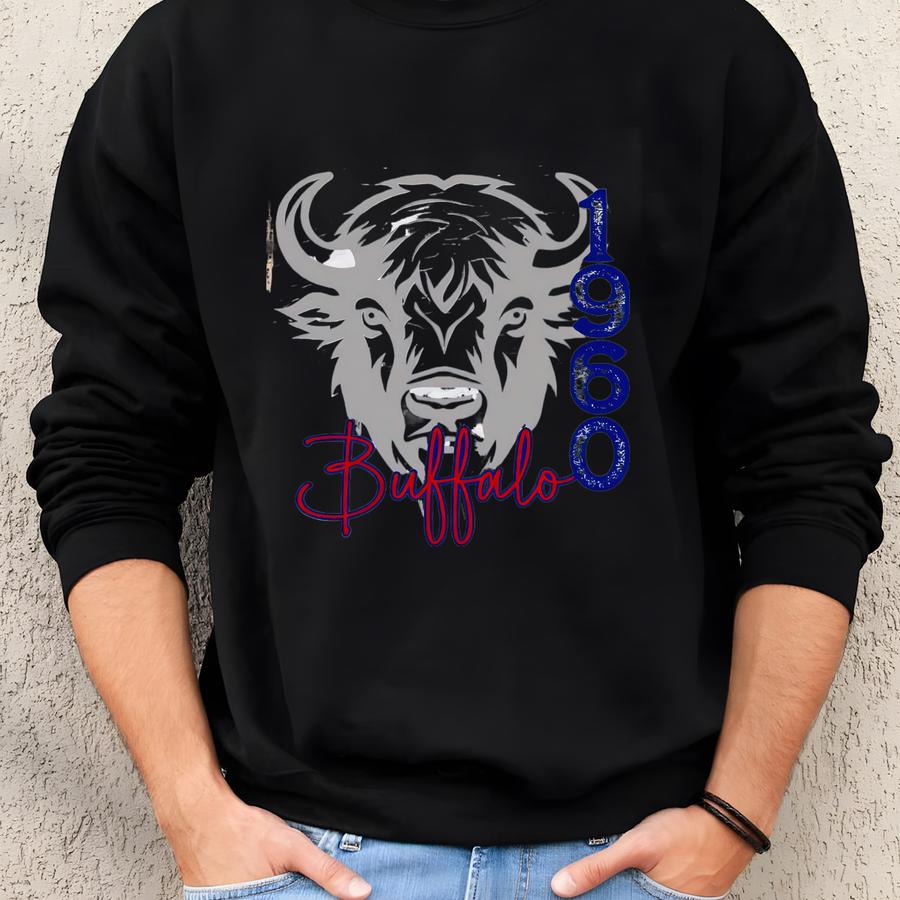 Buffalo Football Shirt, Buffalo Mascot Sweatshirt, Buffalo Football Fan, Game Day Spirit Wear, Buffalo T-shirt, Tailgating Apparel Sweatshirt