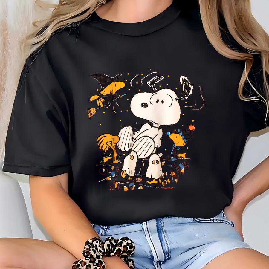 Vintage 90s Peanuts Halloween Witch Sweatshirt Large Joe Cool Peanuts Scared Printed Jumper Happy Halloween Sweater Size L T-shirt