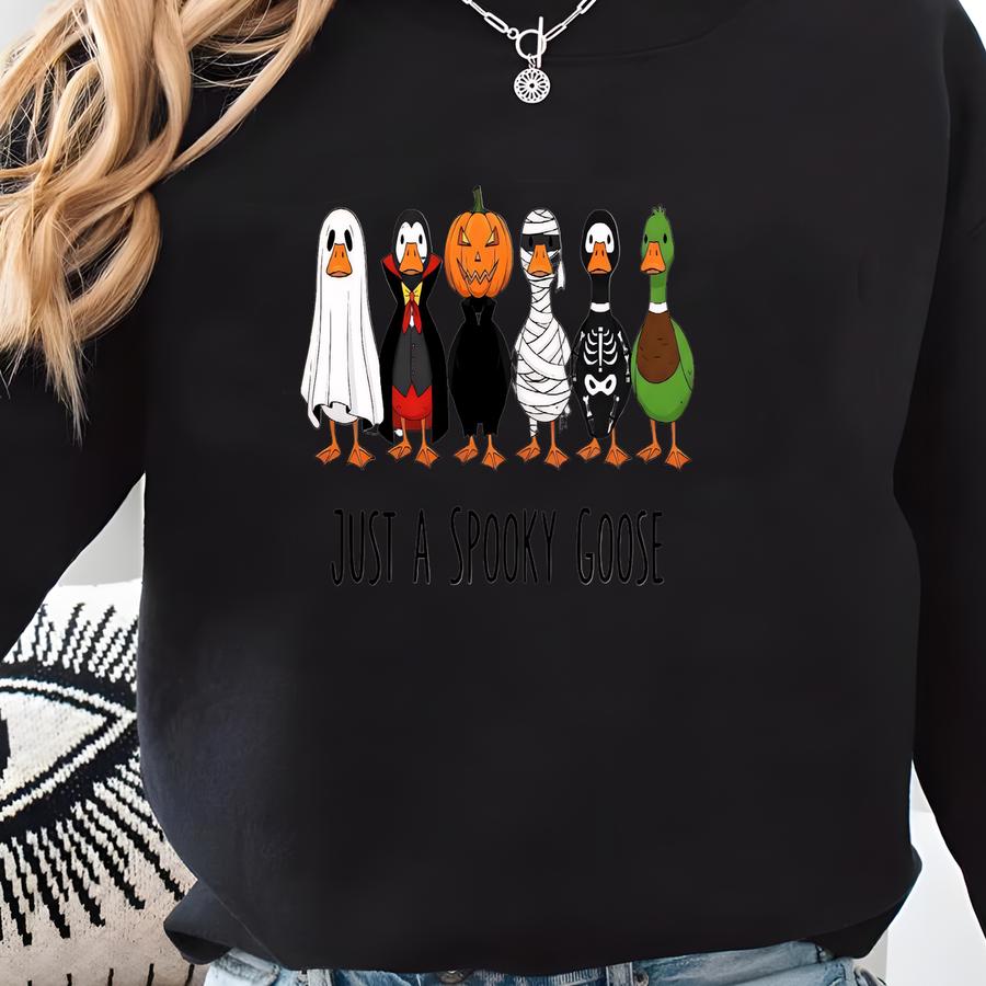 Spooky Goose T-shirt: Vintage Halloween Costume Ducks Sweatshirt