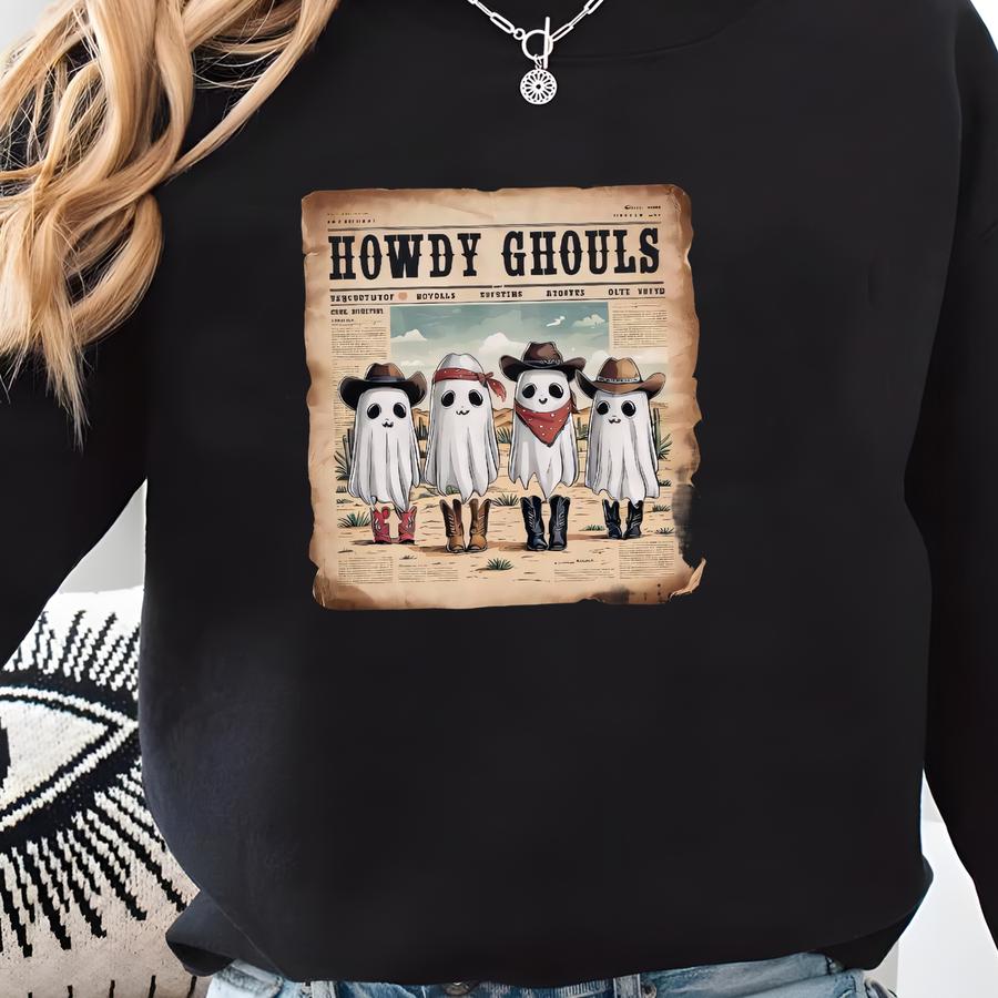 Western Ghost Shirt - Funny Cowboy Halloween Tee With Retro Design Sweatshirt