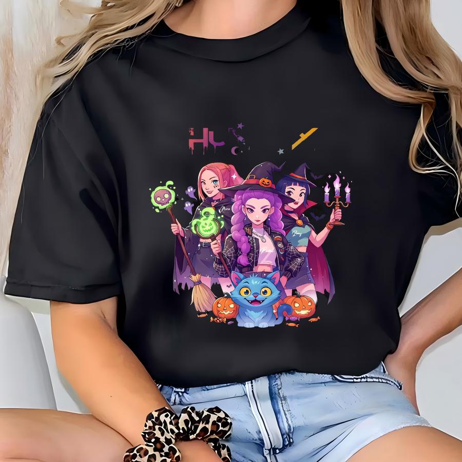 Huntrix Halloween Shirt,kpop Demon Hunters Tee, Saja Boys Group Shirt,kpop Spooky Shirt,first Day Of Kindergarten Shirt,kpop Lover Kids Tee T-shirt