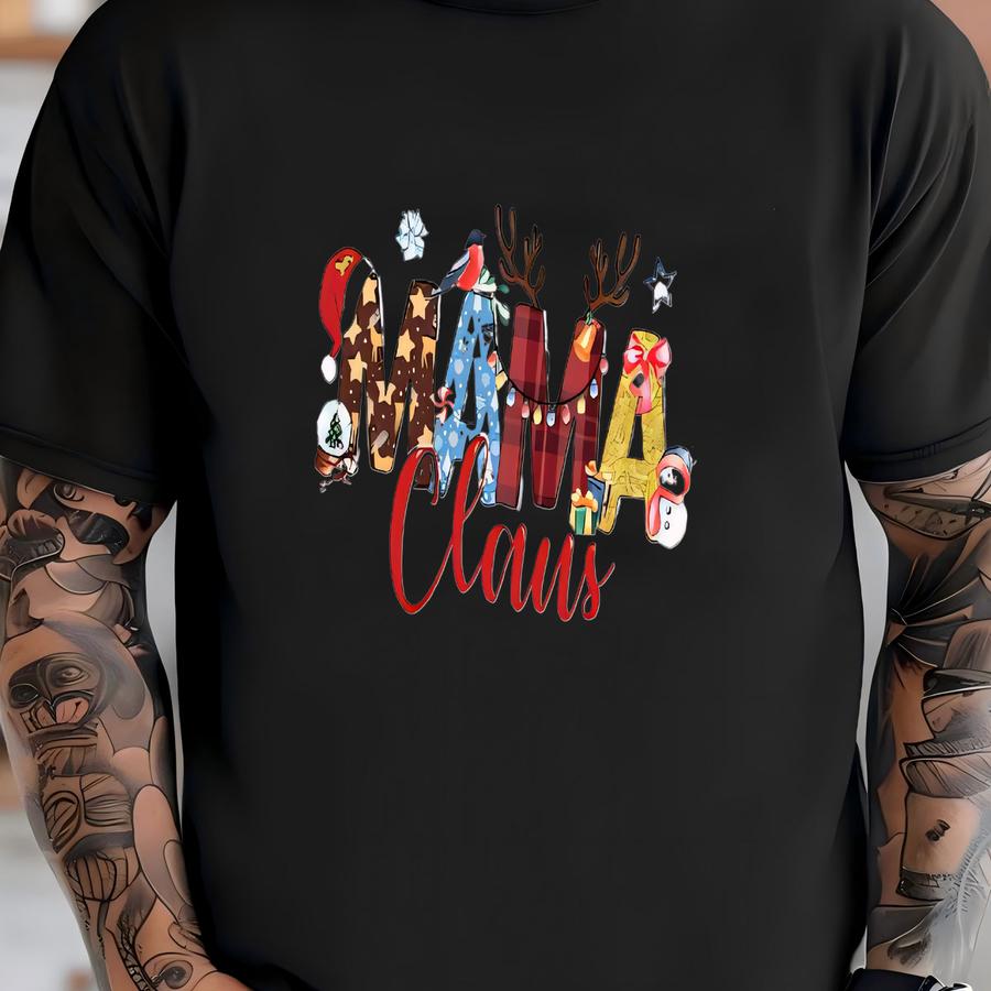 Family Claus Shirt: Matching Family Xmas Reindeer Tee, Santa Hat Gift T-shirt