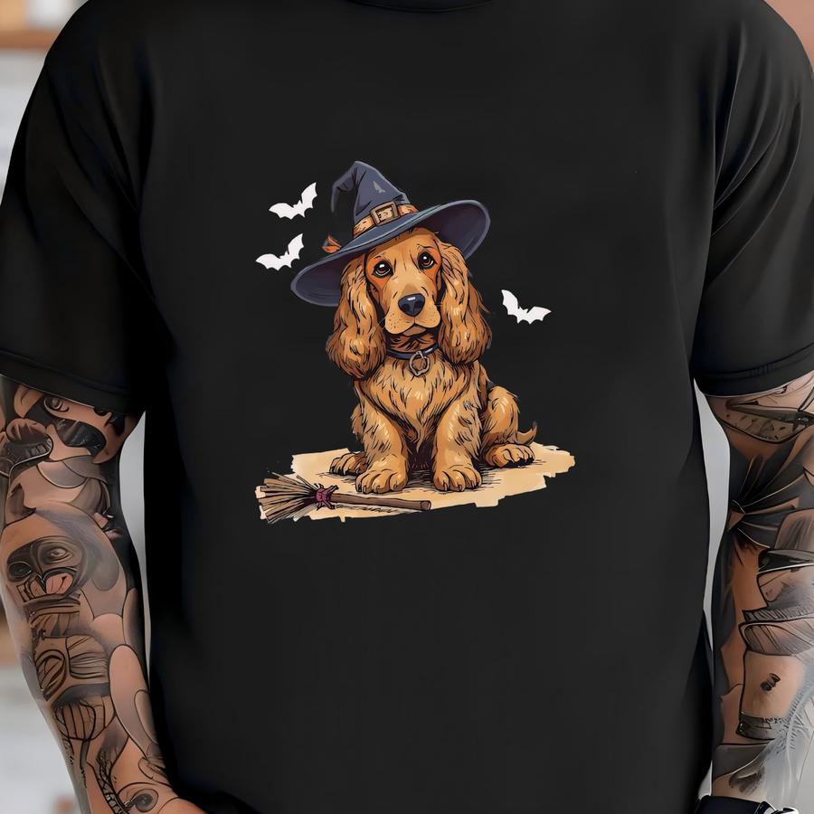 Cocker Spaniel Shirt Halloween Shirt Dog Shirt Dog Tshirt Halloween Shirt Witch Costume Cocker Spaniel Tshirt Funny Dog Tee T-shirt