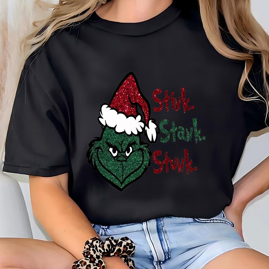 Stink Stank Stunk Hoodie, Mas Hoodie, Santa Hoodie, Santa Hat Shirt, Glittery Y Vibes Shirt, Funny Sweatshirt T-shirt