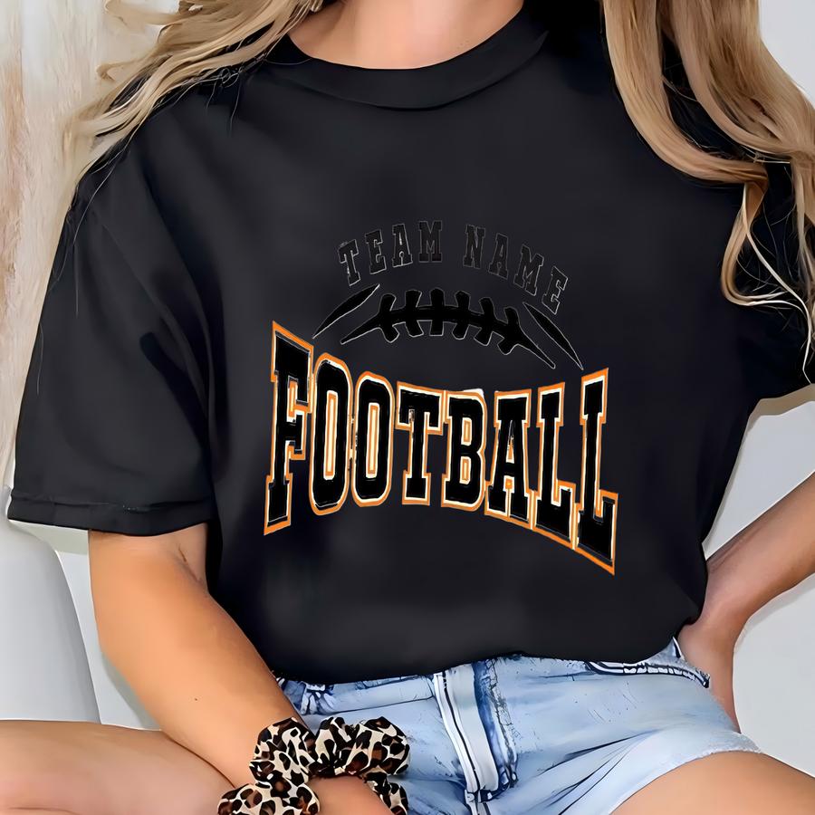 Custom Football Team Name Number Shirt, Football Mom Shirt, Football Team Shirt, High School Football Cheer Shirt T-shirt