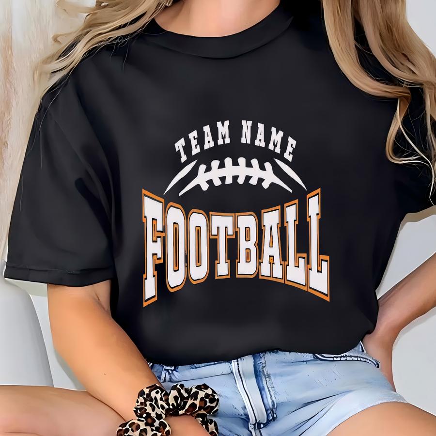 Custom Football Team Name Number Sweatshirt, Football Mom Sweatshirt, Football Team Sweatshirt, High School Football Cheer Sweatshirt T-shirt