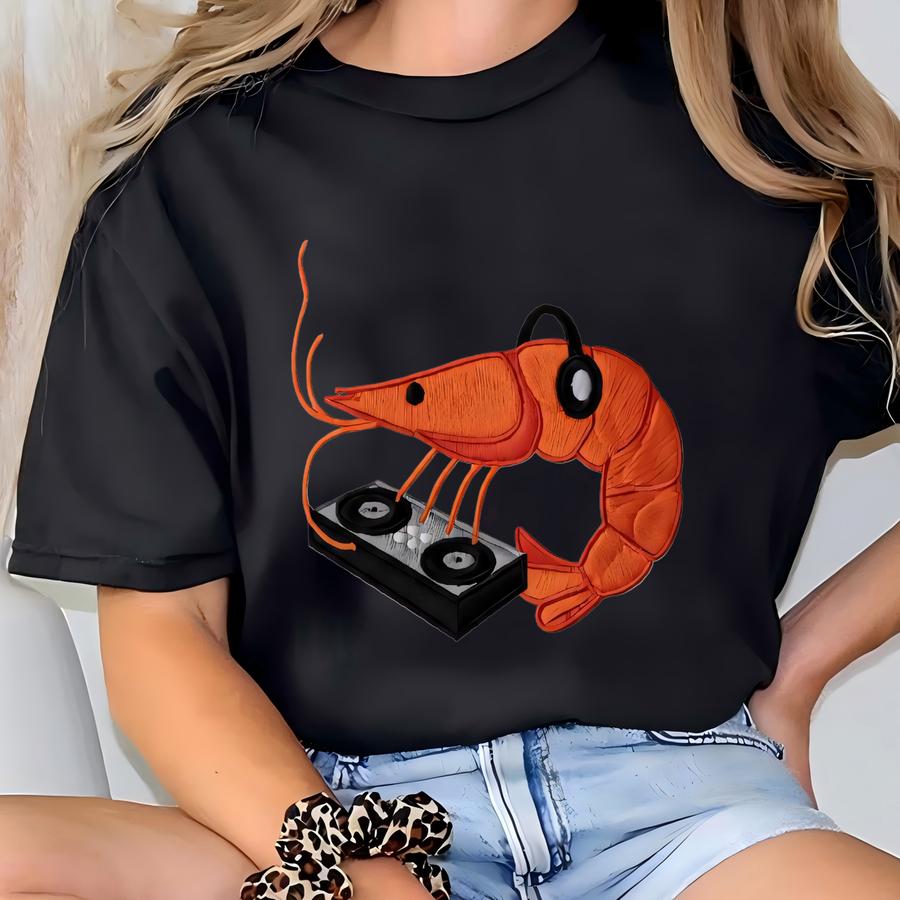 Dj Shrimp Sweatshirt, Funny Shrimp Y, Shrimp Lover Gift, Shrimp Lover Sweater, Music Shrimp T-shirt