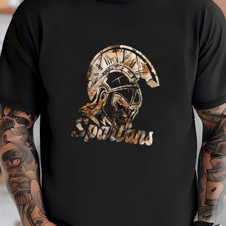 Spartans Hoodie / Sweatshirt, Camo Helmet Sweatshirt, Team Pride , Fan Apparel T-shirt
