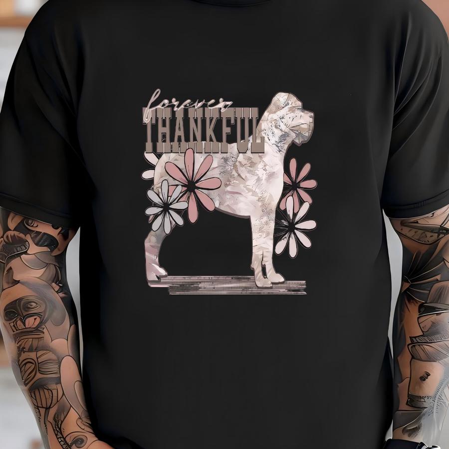 Floral Cane Corso Dog Hoodie / Sweatshirt: Forever Thankful Puppy Design T-shirt