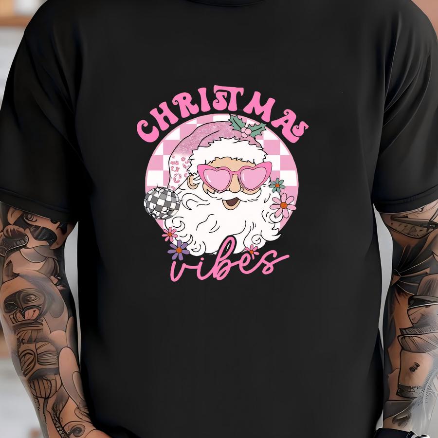 Cute Christmas Vibes Hoodie, Santa Sweatshirt, Coquette Xmas Crewneck, Merry Christmas Shirt, Santa Youth Hoodie, Best Xmas Gift T-shirt