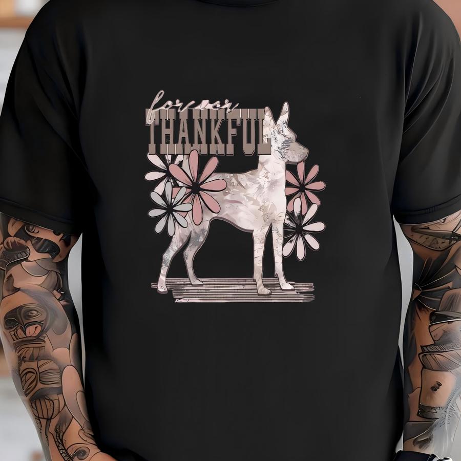 Forever Thankful Rat Terrier Hoodie / Sweatshirt: Floral Dog Lover Gift T-shirt