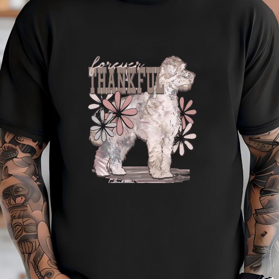 Forever Thankful Labradoodle Hoodie / Sweatshirt: Floral Dog Lover Tee T-shirt