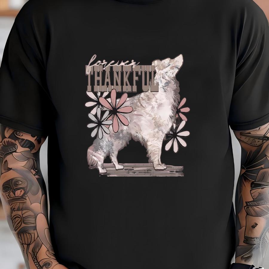 Floral Border Collie Hoodie / Sweatshirt: Forever Thankful Dog Mom Gift T-shirt