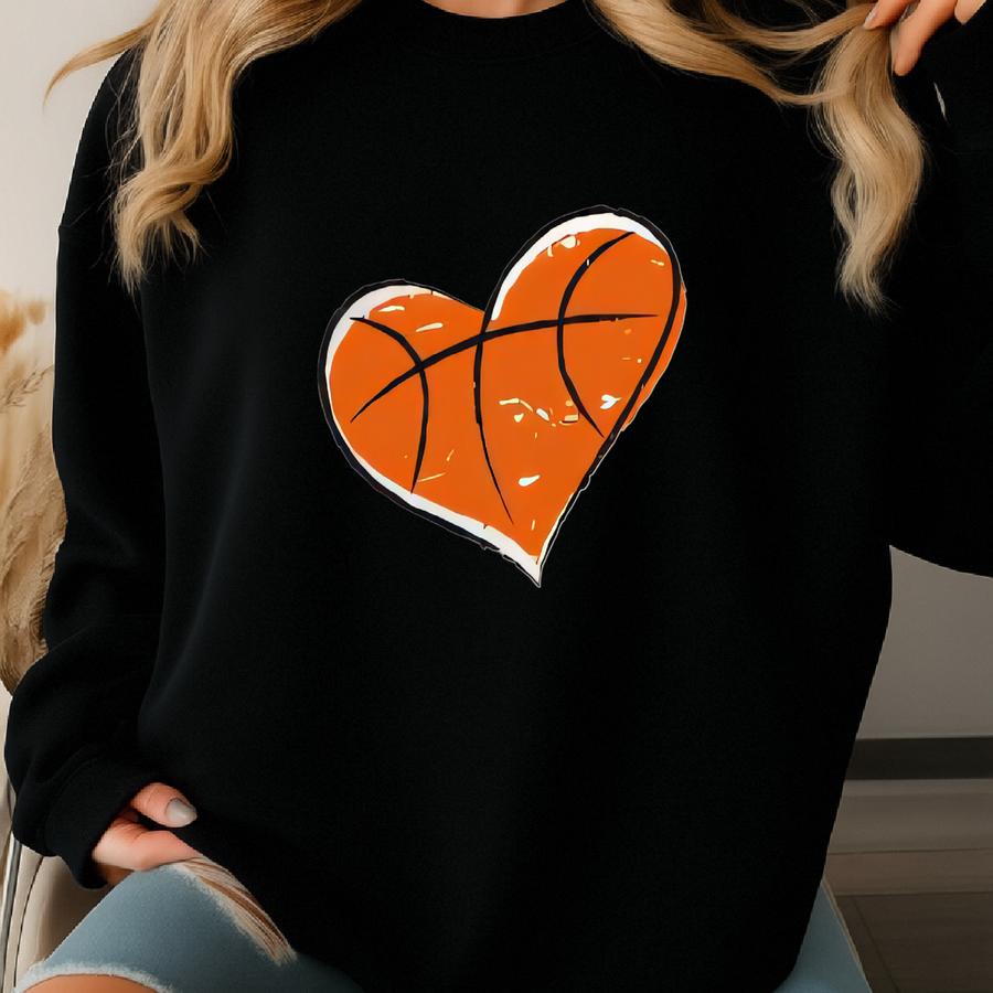 Retro Heart Basketball Mama ® Shirt, Basketball Season Mom Shirt, Game Day Basketball Lover Shirt, Basketball Lover Shirt, 221 Sweatshirt