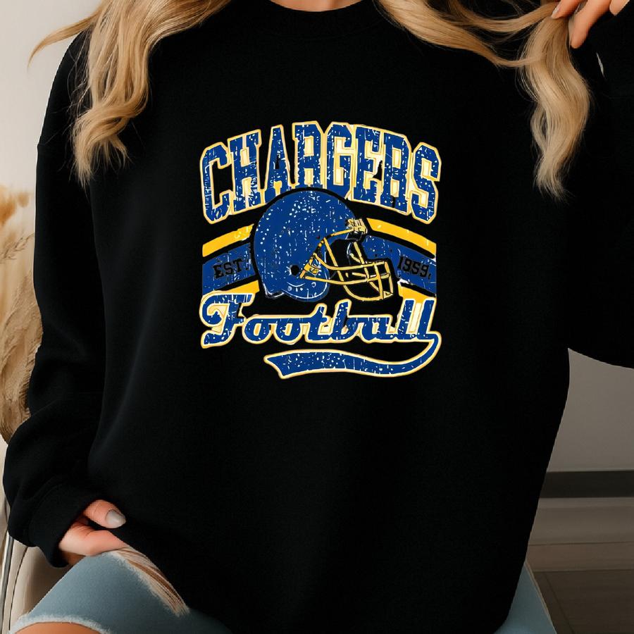 Chargers Football Vintage Tall Beefy-t® T-shirt, Retro Design, , Unisex Football Shirt, Game Day, Sports Fan Gift, La, Ca Sweatshirt