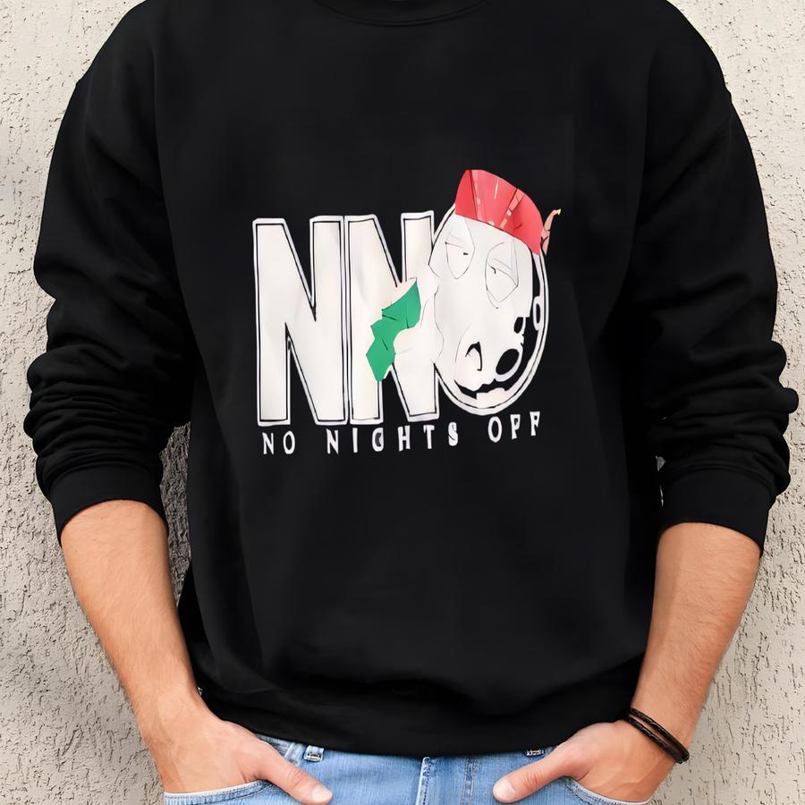 Vintage No Nights Off Moon Black Graphic Shirt Xl Sweatshirt