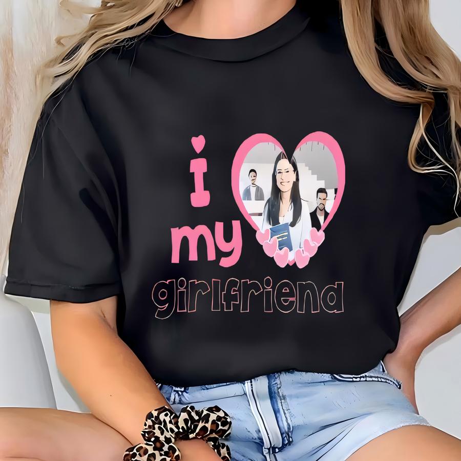 Personalized I Love My Girlfriend Hoodie, Custom Name Photo Hoodie, I Heart Custom Shirt, Valentines Day Gift, Custom I Love Shirt T-shirt