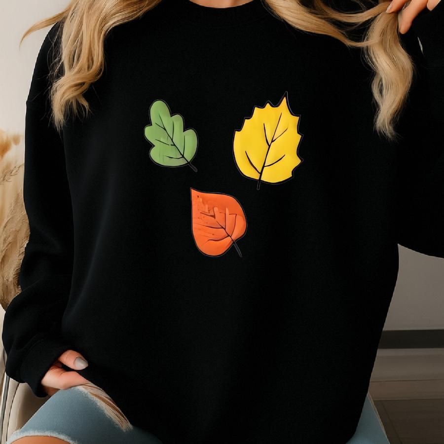 Fall Leaves Baby Tee, Autumn Shrunken Tee, Custom T-shirt, Baby Tee, Falling Leaves Shirt Sweatshirt