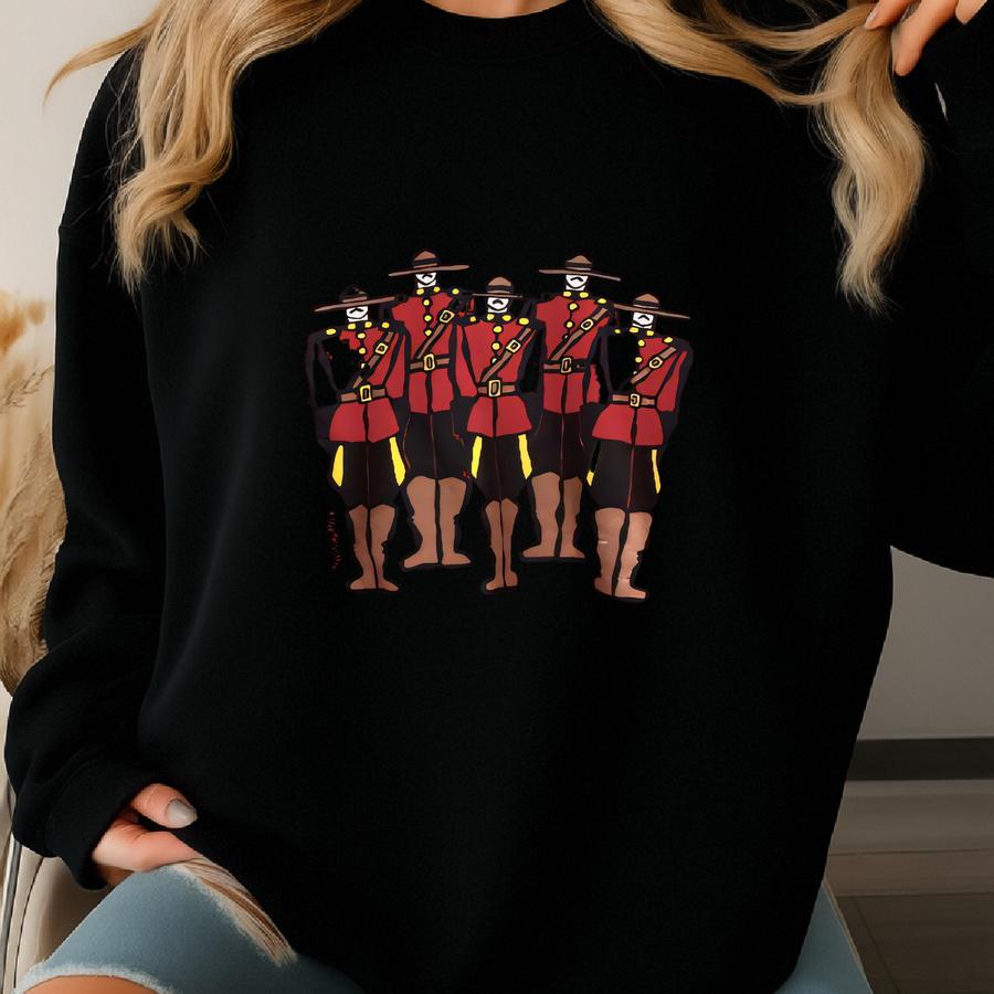 Vintage 90s Marc Tetro Canada Red Sweatshirt Medium Canadian Royal Mounted Police Art Printed Pullover Marc Tetro Artwork Sweater Size M Sweatshirt