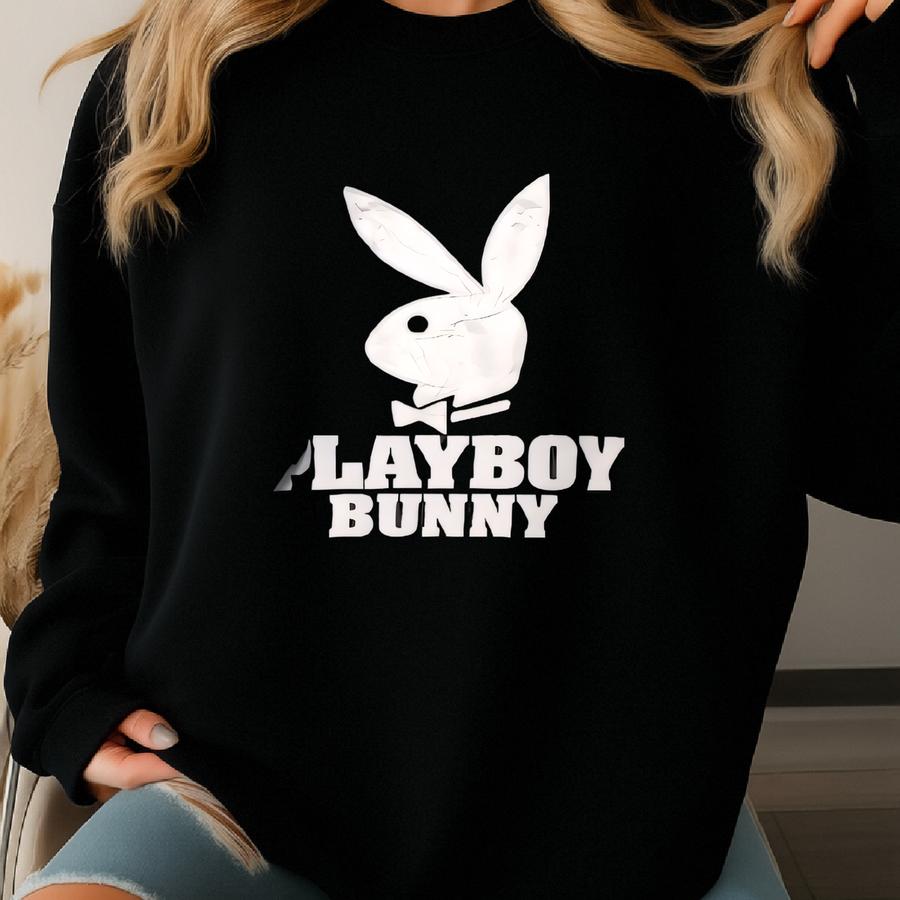 Vintage Playboy Bunny Black Medium Sweatshirt Playboy Streetwear Jumper Playboy Big Logo Pullover Playboy Women Sweater Size M Sweatshirt