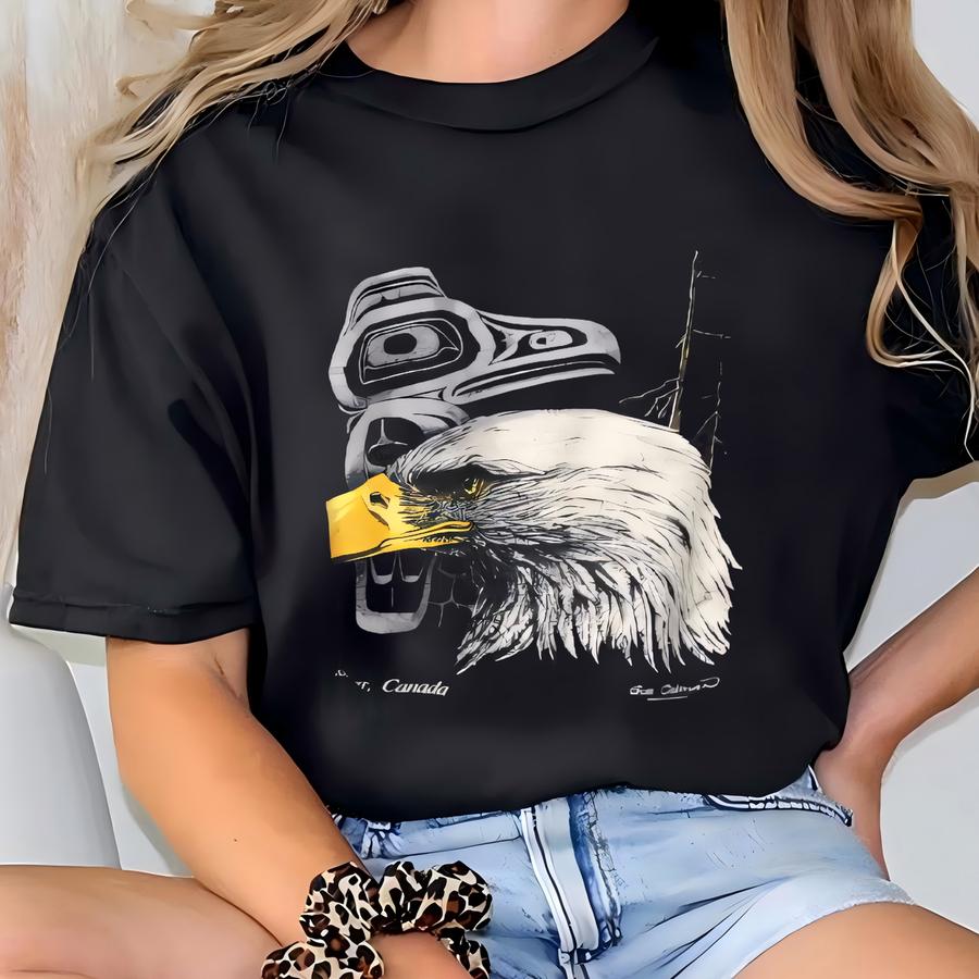 Vintage Sue Coleman Eagles Bald Sweatshirt Medium Vancouver Canada Eagle Birds Graphics Pullover Vancouver Canada Souvenir Jumper Size M T-shirt