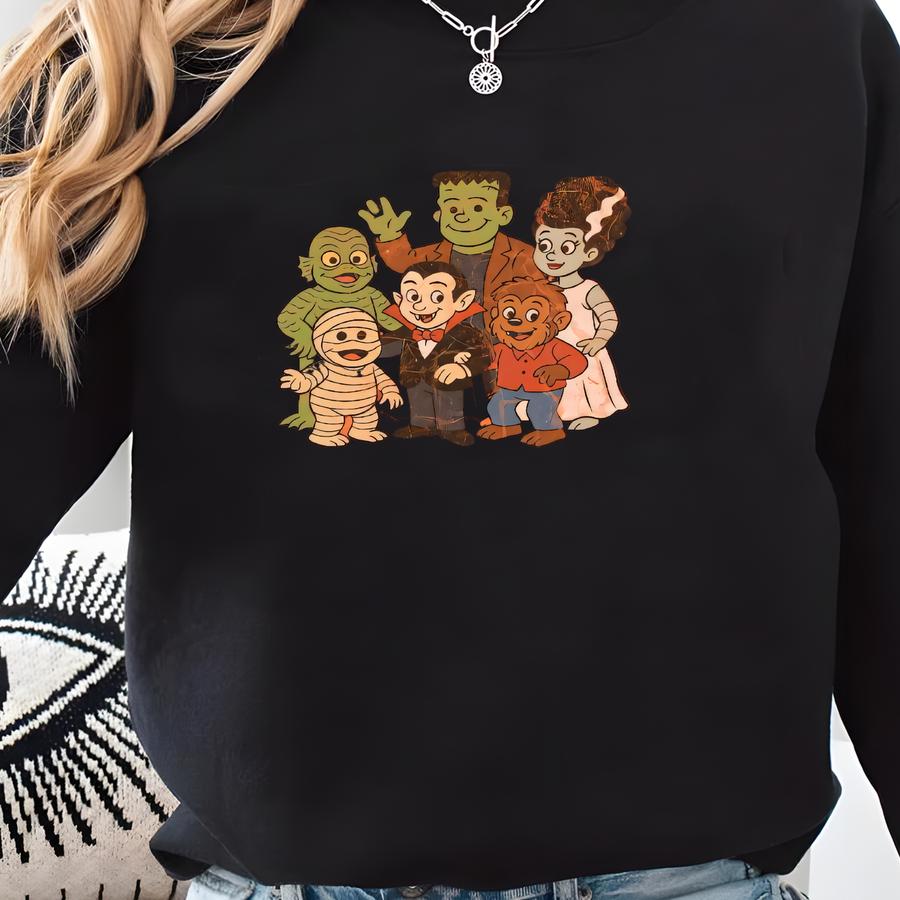 Retro 90s Halloween Crewneck Sweatshirt / Distressed Graphic Print Boo Crew Sweatshirt