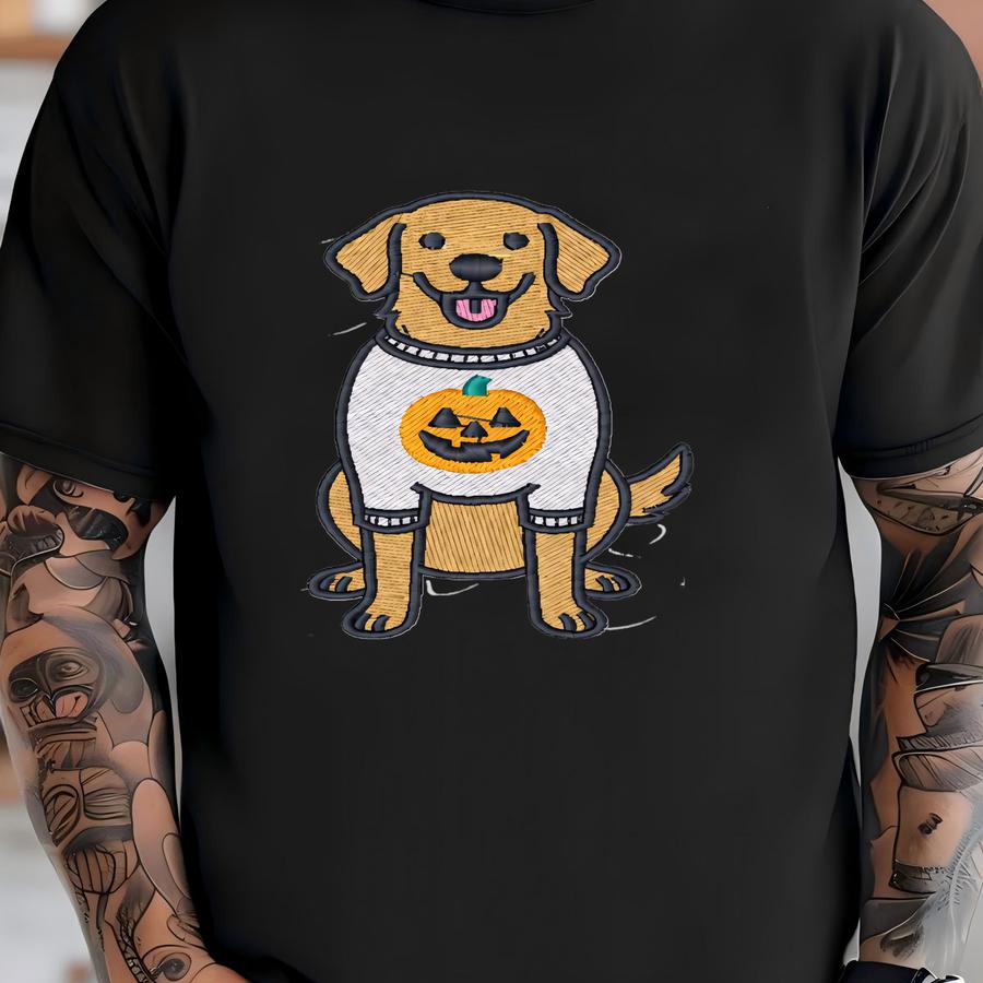 Spooky Golden Retriever Y Download (4 Inch) T-shirt