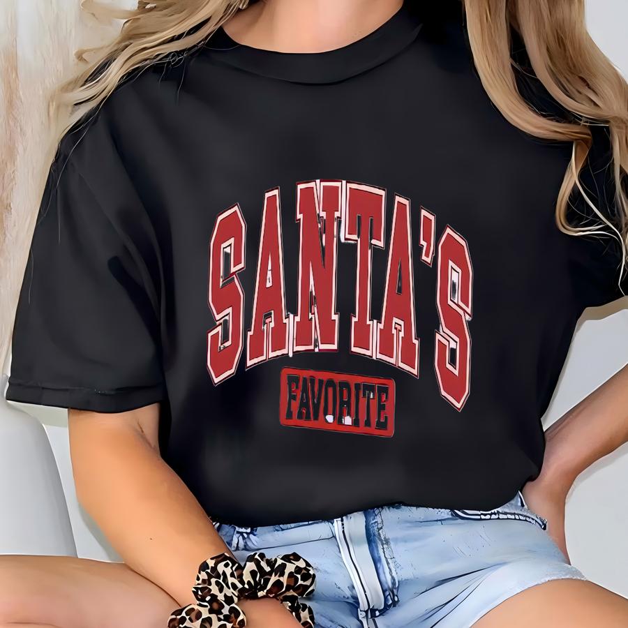 Santa's Favorite Baby Tee, Retro Christmas Shirt T-shirt