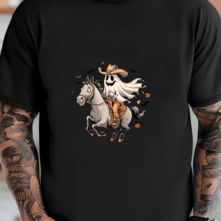 Boo Haw Ghost Cowboy Baby Tee, Western Halloween Rodeo Shirt T-shirt