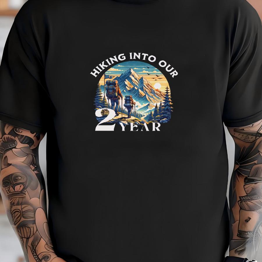 Personalized Hiking Anniversary Shirt - Retro Mountain Couple Tee T-shirt