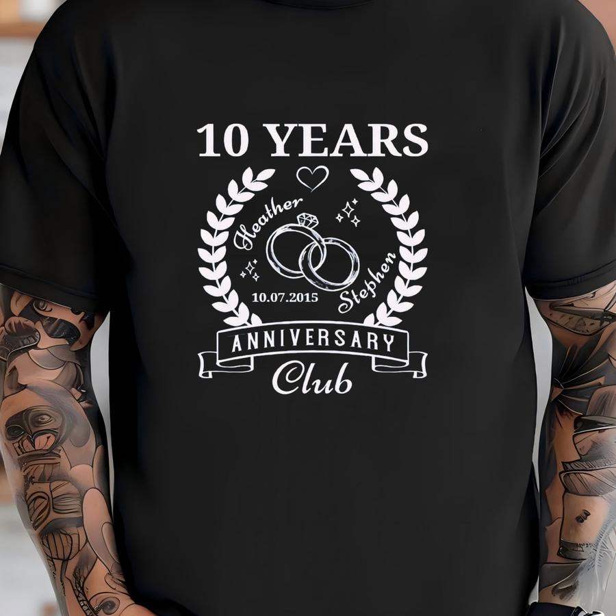 Personalized Anniversary Club Shirt - Custom Wedding Date Tee T-shirt