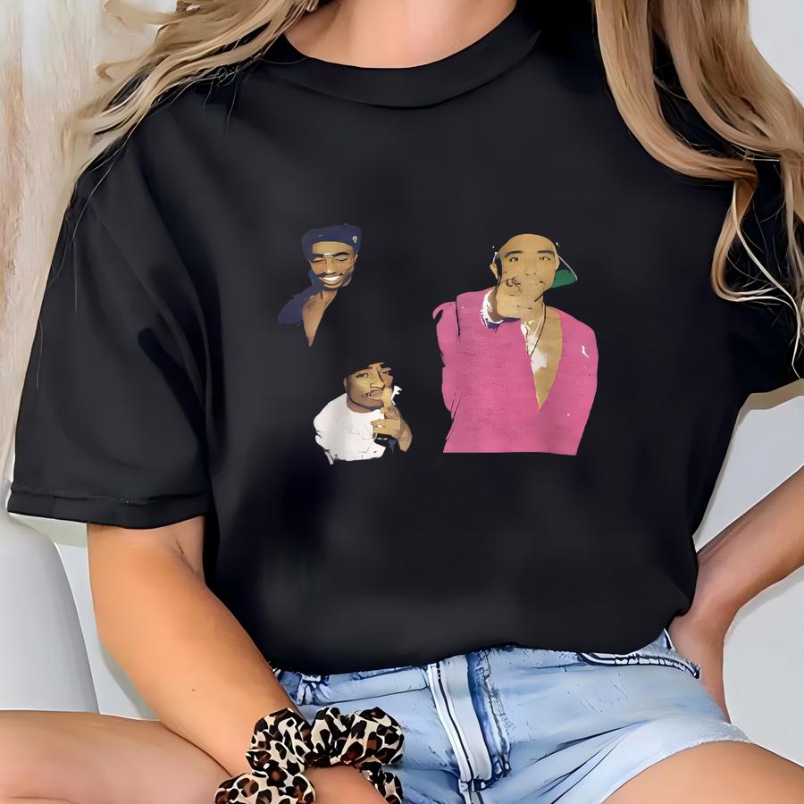 Vintage Y2k Tupac Shakur Rapper Black Sweatshirt Large Hip Hop Rapper Pullover 2pac Poetic Juice Printed Jumper Hip Hopgy Sweater Size L T-shirt