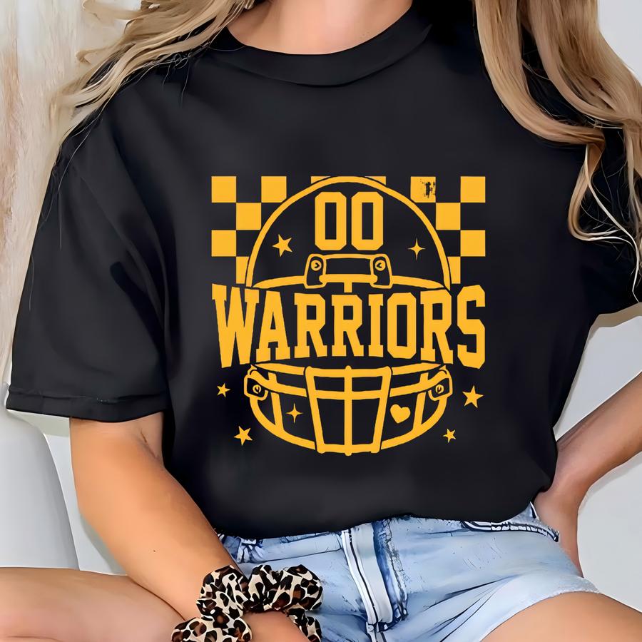Warriors Mascot Football Shirt | School Spirit Tee | Friday Night Lights Apparel T-shirt