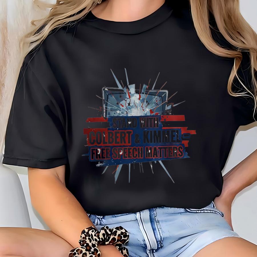 Colbert Kimmel Hoodie: Free Speech, Political, Tv Host T-shirt