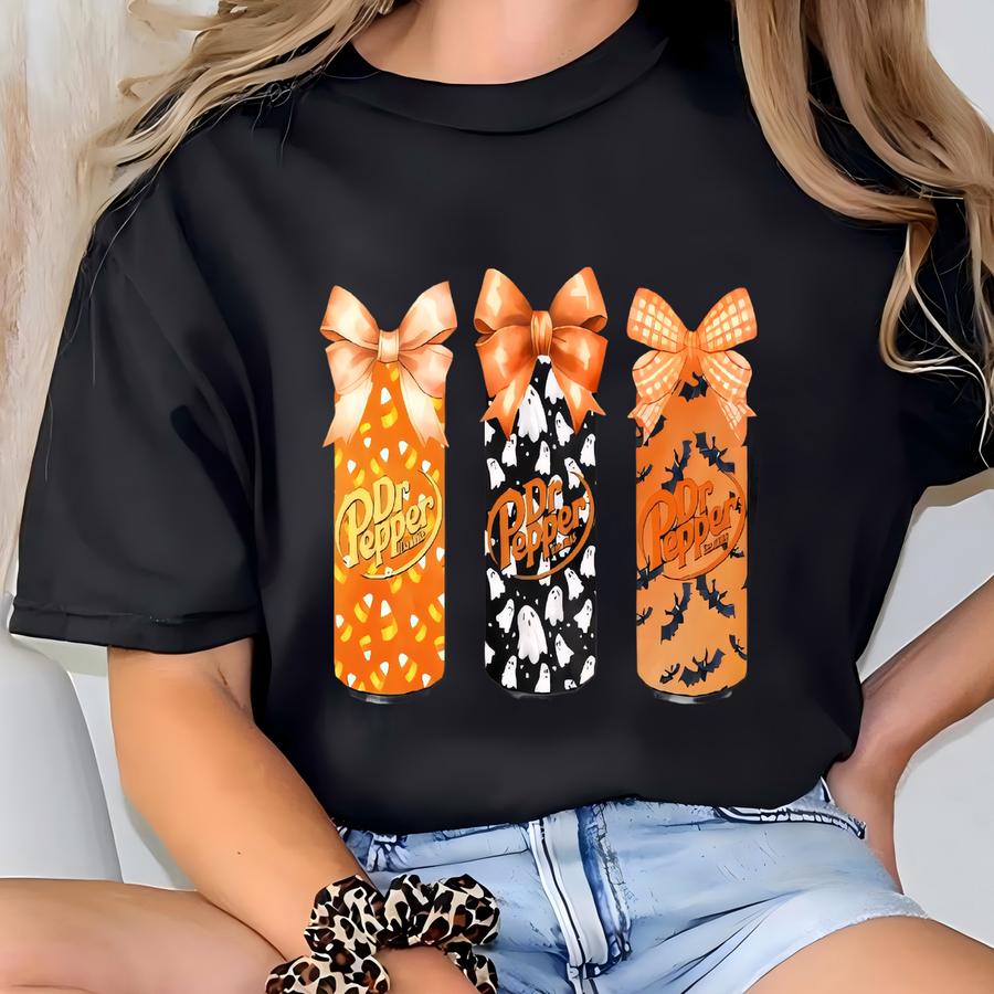 ® Dr Pepper Coquette Halloween Shirt, Halloween T Shirt, Horror Drink Shirt, Retro Halloween Shirt, Cute Dr Pepper Shirt T-shirt
