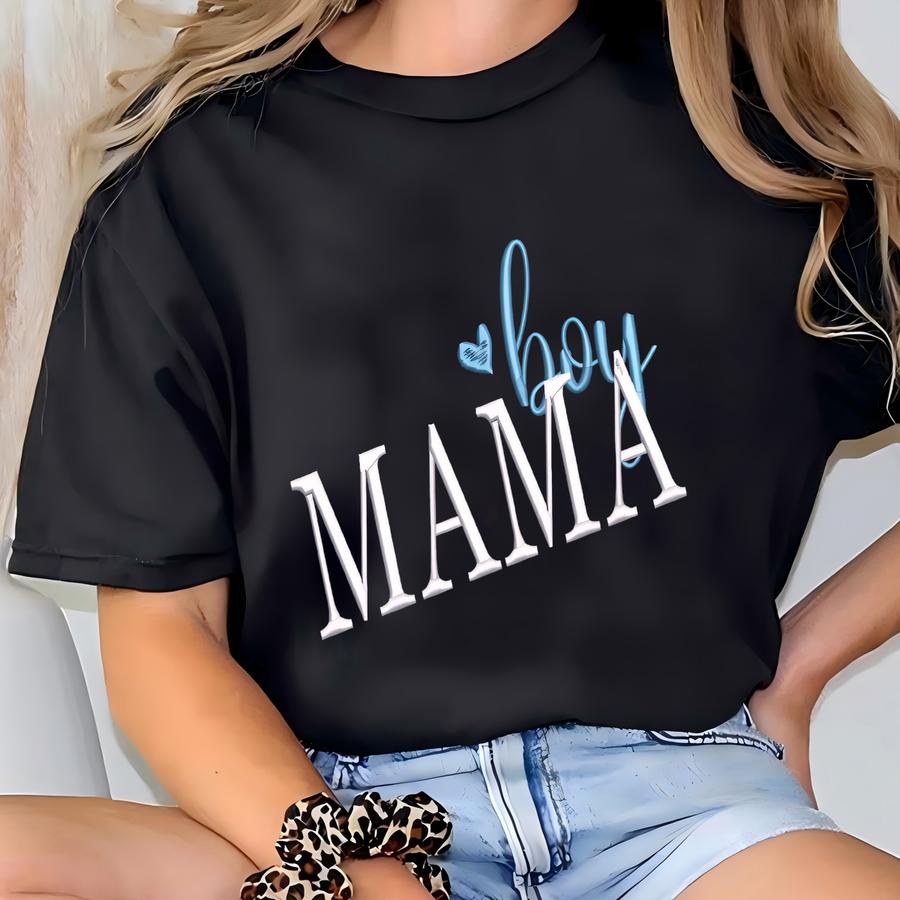 Boy Mama Sweatshirt: Custom Kids Name On Sve, Boy Mom Club Crewneck, Mother And Son Gift T-shirt