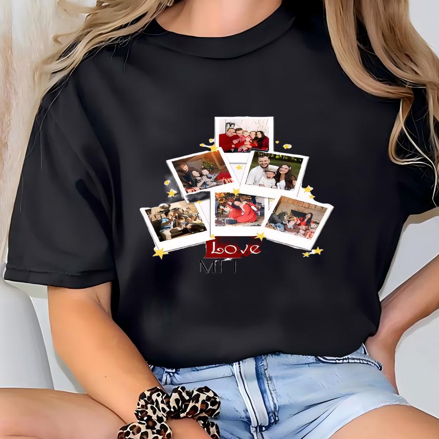 Christmas Custom Photo Shirt, Personalized Bootleg Shirt, Custom Face Shirt, Matching Family Christmas Shirt, Merry Christmas Gift Shirt T-shirt