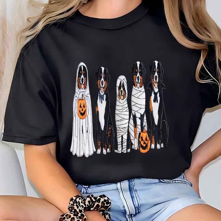Bernese Mountain Dog Halloween Sweatshirt, Bernese Halloween Shirt, Bernese Mama Sweater, Bernese Mountain Dog Gifts,dog Sweater T-shirt