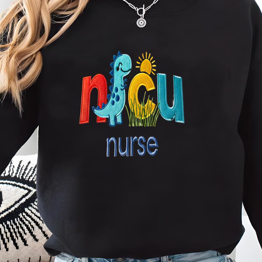 Pediatric Nurse Dinosaur Sweatshirt, Peds Rn Crewneck, Dino Nurse Shirt, Christmas Gift For Women, Nurse Appreciation Sweatshirt