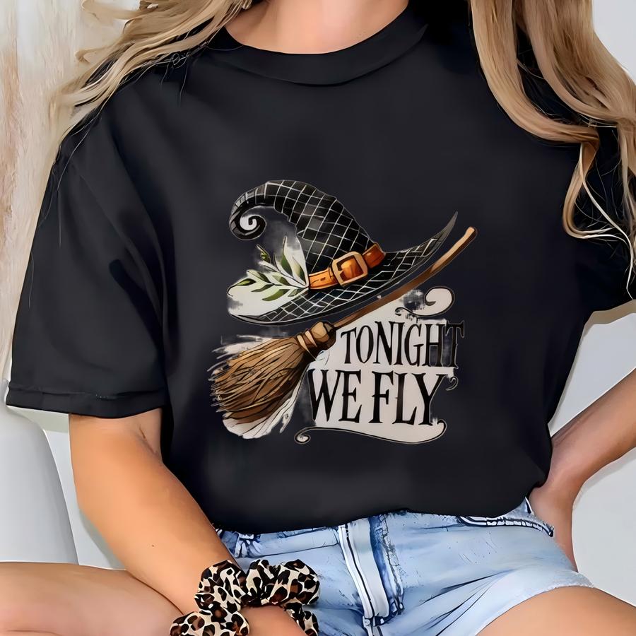 Tonight We Fly Halloween Trick Or Treat Canvas Tee | Custom Candy T-shirt