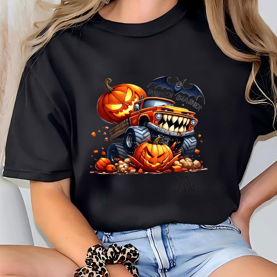 Personalized Pumpkin Smasher Halloween Trick Or Treat Canvas Tee | Custom Candy T-shirt