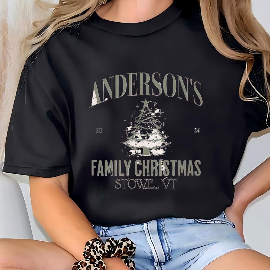 Personalized Family Christmas Shirt Custom Matching Holiday Tee Family Name Xmas Shirt Christmas Morning Photo Tee Adult Unisex And Youth T-shirt