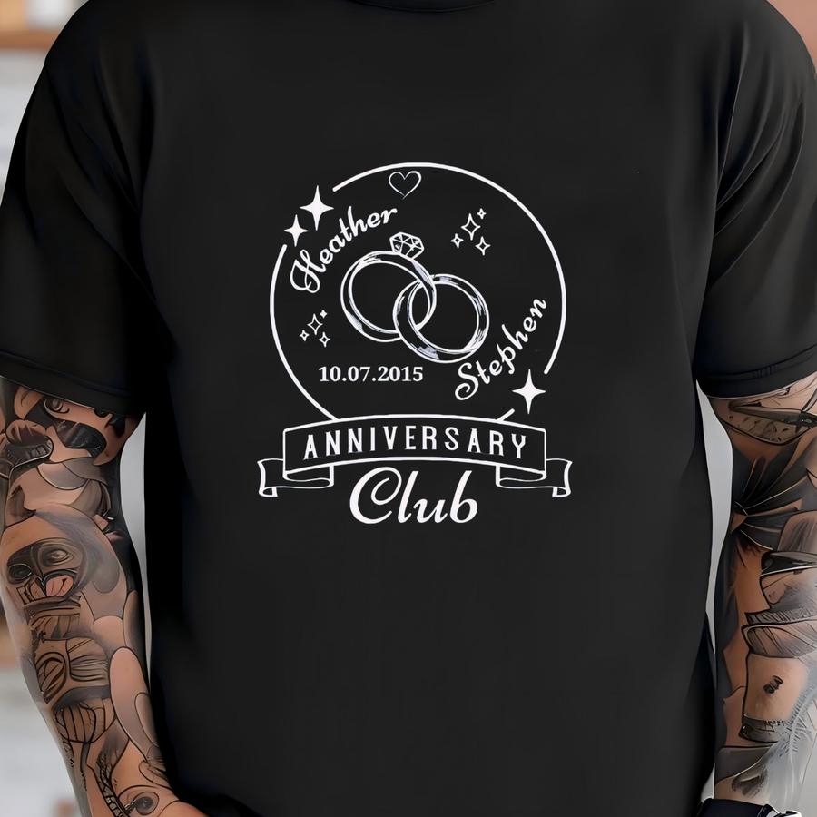 Personalized Anniversary Club Tee - Custom Wedding Date Gift T-shirt