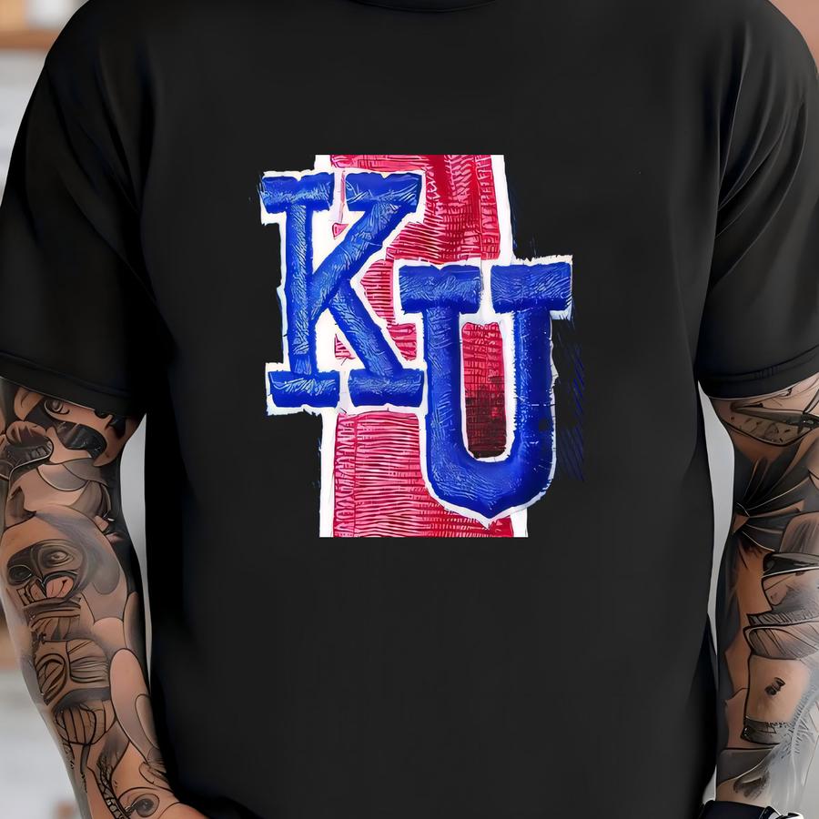 Vintage Kansas University Jayhawks Strapback Hat Cap 90s Ku Blue Striped Retro T-shirt