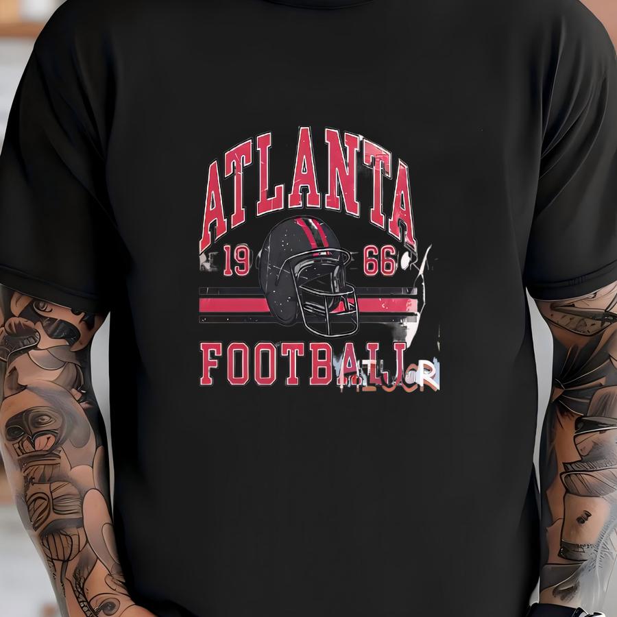 Vintage Atlanta Football Toddler Shirt, Atlanta Football Youth Tshirt, Custom Name Number Gift,retro Game Day Kids Tee T-shirt