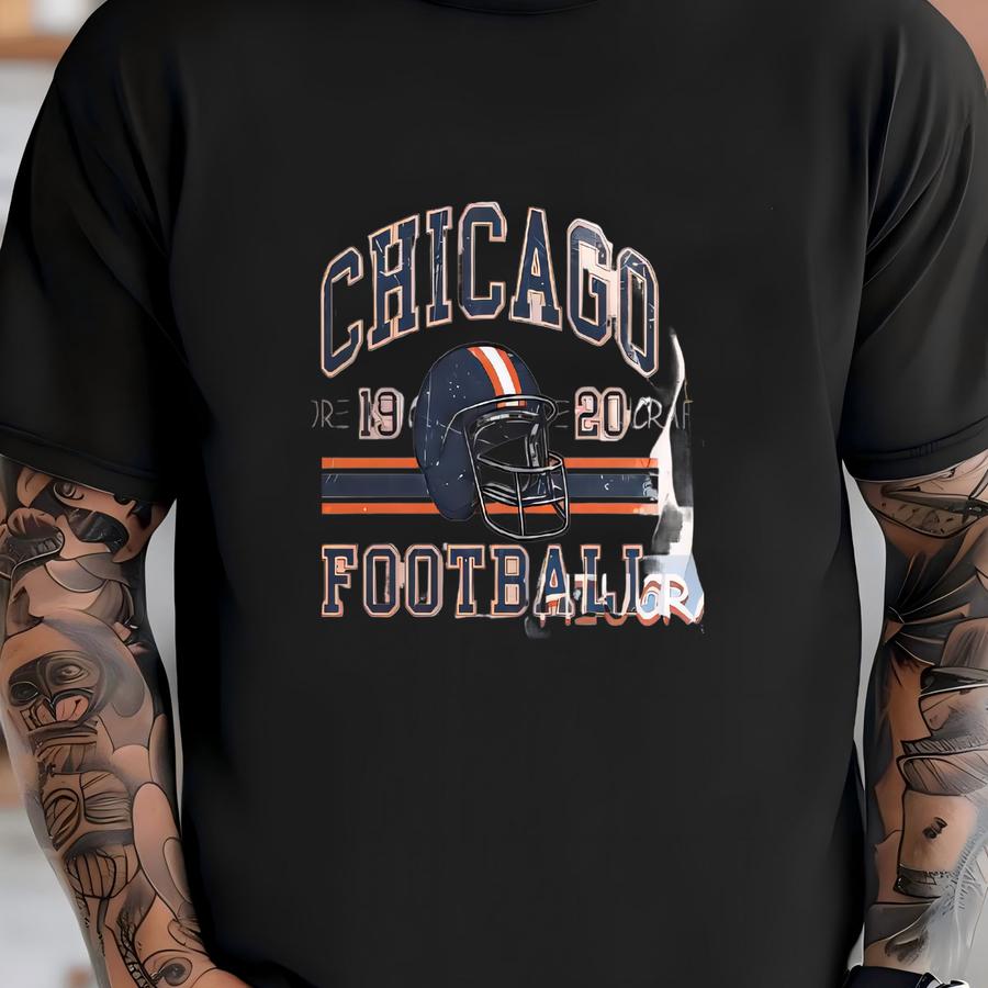 Vintage Chicago Football Toddler Shirt, Chicago Football Youth Tshirt, Custom Name Number Gift,retro Game Day Kids Tee T-shirt