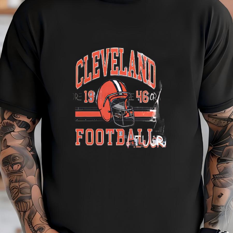 Vintage Cleveland Football Toddler Shirt, Cleveland Football Youth Tshirt, Custom Name Number Gift,retro Game Day Kids Tee T-shirt