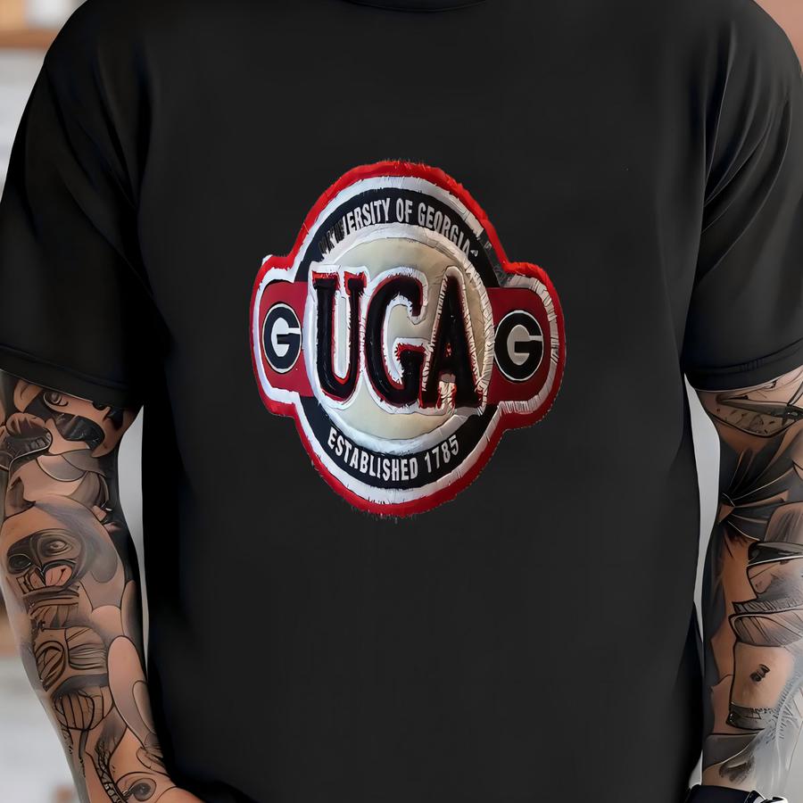 Vtg University Of Georgia Bulldogs Strapback Hat Cap White Spellout Uga Retro T-shirt