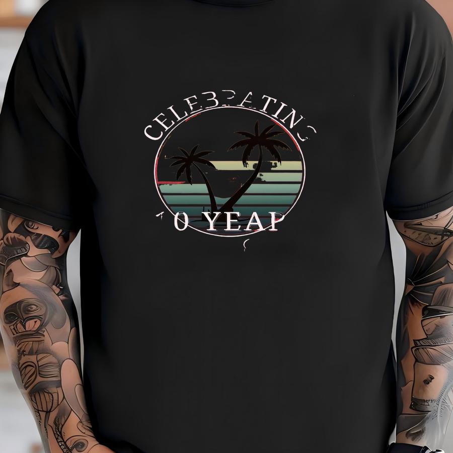 Custom Wedding Anniversary Shirts - Retro Sunset Couples Top - Palm Trees Tee T-shirt