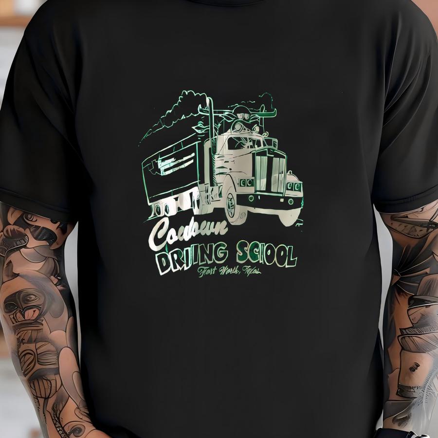 Vintage 1990’s Single Stitch Cartoon Truck Driving School Green Tee Shirt - Xl T-shirt